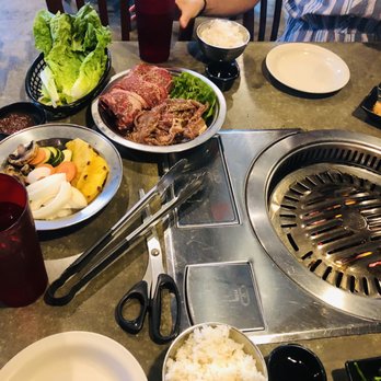 Arirang Korean BBQ - Vegetable plate, bulgoki, and Kalbee BBQ - Korean Near Me - Lexington, Kentucky