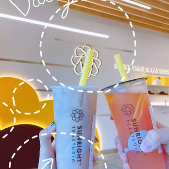 Sunright Tea Studio - Taro milk tea and Grapefruit jasmine tea both 75% sweetness - Bubble Tea Near Me - Las Vegas, Nevada Sunright Tea Studio - Taro milk tea and Grapefruit jasmine tea both 75% sweetness - Bubble Tea Near Me - Las Vegas, Nevada