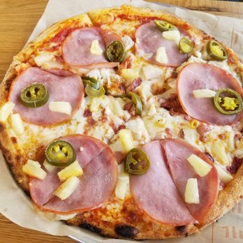 Blaze Pizza - Build your own with Ham, chicken, bacon, jalapenos and pineapple - Pizza Near Me - Rowlett, Texas
