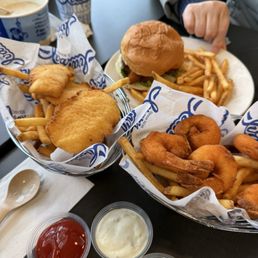 Panko Fish Sandwich, shrimp n chips, Halibut 'N Chips Panko Fish Sandwich, shrimp n chips, Halibut 'N Chips