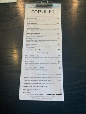 Menu photo 5 Capulet New Orleans, LA