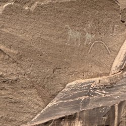 Antelope House Tours - Pictograph of the Hero Twins and Talking God.
