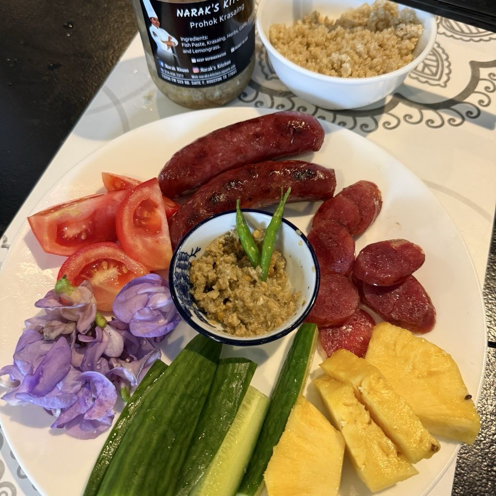 Narak’s kitchen - #dinner Narak's Chinese sausage and prohok krasang dipping sauce - Cambodian Near Me - Houston, Texas