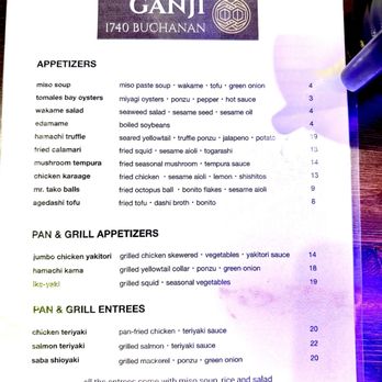 Ganji - Menu - Japanese Near Me - San Francisco, California Ganji - Menu - Japanese Near Me - San Francisco, California