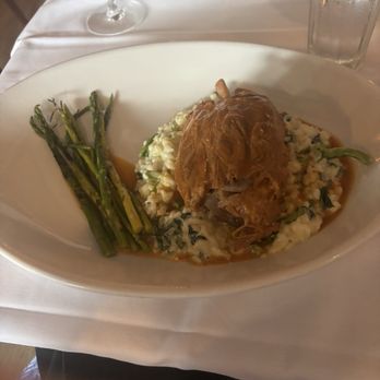 Joey’s Bold Flavors - Pork ossobuco, accompanied by broccoli rabe risotto, and grilled asparagus. - Wine Bars Near Me - Oceanside, New York Joey’s Bold Flavors - Pork ossobuco, accompanied by broccoli rabe risotto, and grilled asparagus. - Wine Bars Near Me - Oceanside, New York
