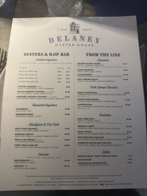 Menu photo 6 Delaney Oyster House Charleston, SC
