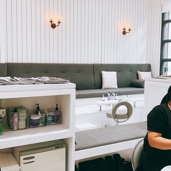 Honey Nail Salon - View from the Pedi station, clean, organized set-up and comfortable seating - Nail Salons Near Me - Brooklyn, New York