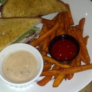River House Cafe - Turkey sandwich with a gravy dip and sweet potato fries - American Near Me - Charleroi, Pennsylvania River House Cafe - Turkey sandwich with a gravy dip and sweet potato fries - American Near Me - Charleroi, Pennsylvania