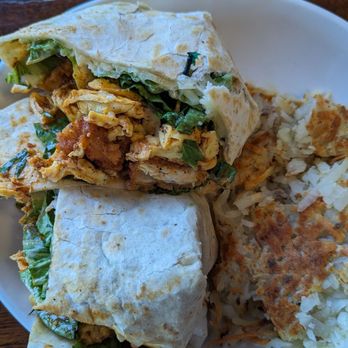 Nancy's Marshview Cafe - Nashville chicken breakfast wrap (mmmmm) - Sandwiches Near Me - Salisbury, Massachusetts