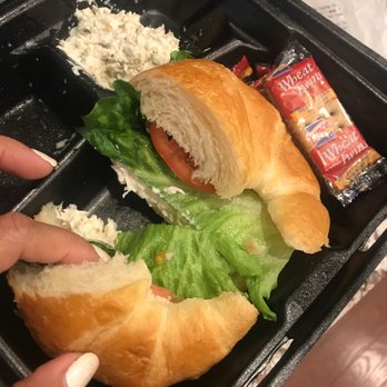 Chicken Salad Chick - chicken salad on a croissant with Jalapeño chicken salad on the side. Broccoli salad so good didn't make it in the pic lol - Southern Near Me - Stockbridge, Georgia