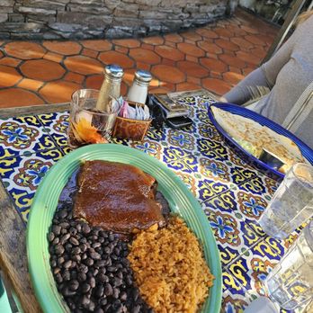 Las Casuelas Terraza - Mole with tamales, black beans, and Spanish rice - Mexican Near Me - Palm Springs, California Las Casuelas Terraza - Mole with tamales, black beans, and Spanish rice - Mexican Near Me - Palm Springs, California