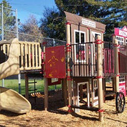 Hillview Park - Cute old west themed playground structure next to a baseball field. Sandbox, no swings.