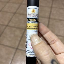 Apothecary Farms - Sweet frosty pear wax infused joint. Burn was nice. I would like to talk medical possibly next time I'm in thanks!