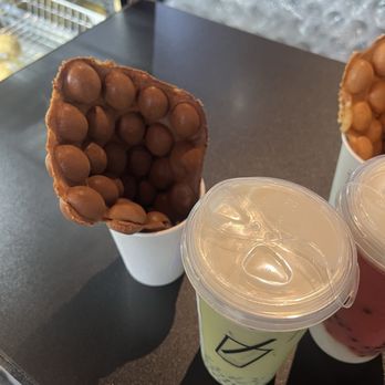 Little Sweet - Chocolate waffle and Iced Thai Green Milk Tea - Bubble Tea Near Me - San Francisco, California