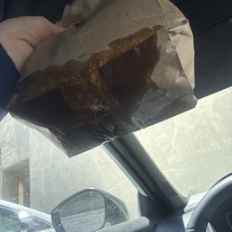 This picture speaks for itself.  Full of grease literally grease dripping down my bag like if it was soup.