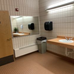 Good Shepherd Catholic Church - As you can see there are no mirrors when you wash your hands because people can see men peeing
