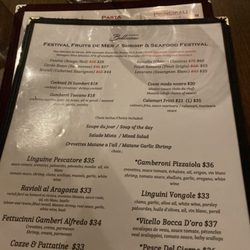 Restaurant Bellissimo - Saturday night checking out a new restaurant menu September 2023