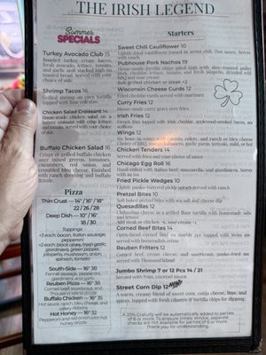 Menu photo 2 The Irish Legend Willow Springs, IL Menu photo 2 The Irish Legend Willow Springs, IL