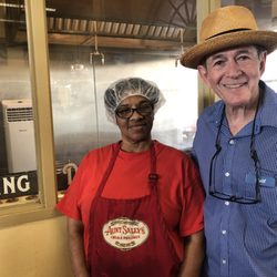 New Orleans Culinary History Tours - Naif and Sam at
Aunt Sally's Creole Pralines.