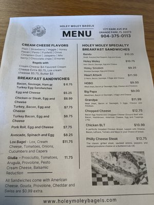 Menu photo 1 Holey Moley Bagels Orange Park, FL Menu photo 1 Holey Moley Bagels Orange Park, FL