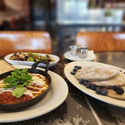 Freesoulcaffe - Shakshouka, Brussel Sprouts, & Buckwheat Pancakes