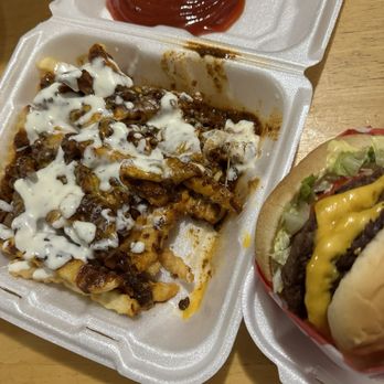 California Burger - Lunch menu, double cheeseburger and loaded chili cheese fries - Burgers Near Me - Conway, South Carolina