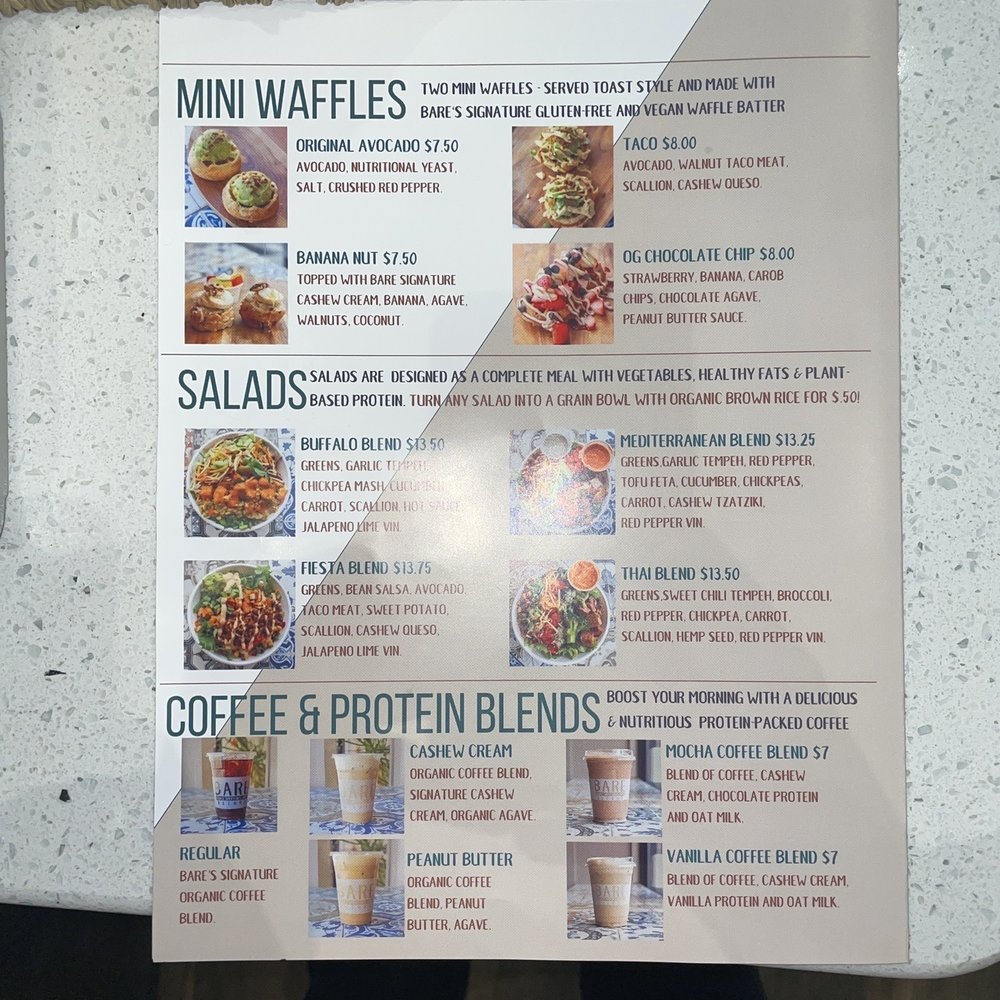 Bare Blends - Menu - Juice Bars & Smoothies Near Me - Latham, New York
