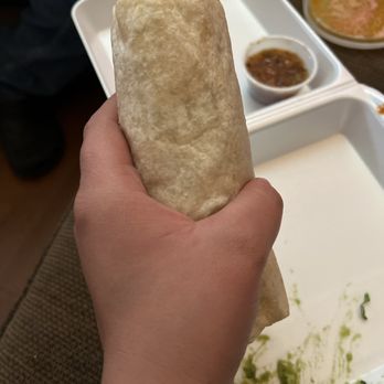 Dos Pablos - The burrito is the size of of my hand and very skinny - Mexican Near Me - Riverside, California