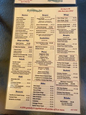 Menu photo 1 Riverside Marina Dayton, KY Menu photo 1 Riverside Marina Dayton, KY
