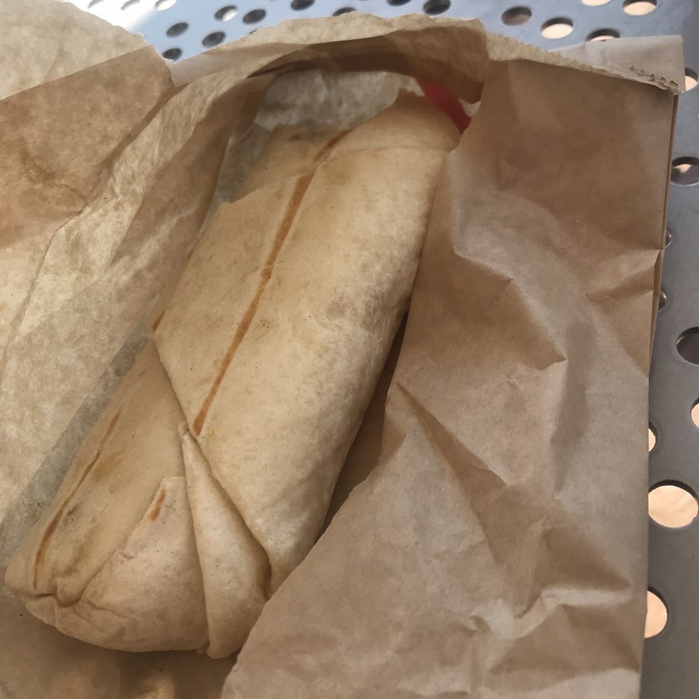 Breakfast burrito- sausage egg and cheese.