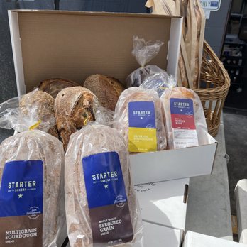 Starter Bakery - Various loaves of bread for sale at Starter Bakery in Berkeley. - Bakeries Near Me - Berkeley, California