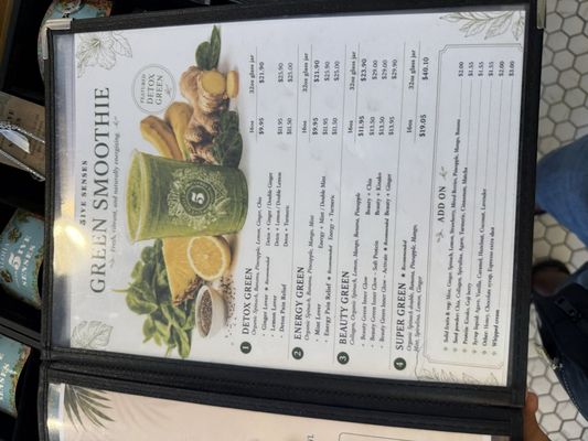Menu photo 5 5ive Senses Honolulu, HI