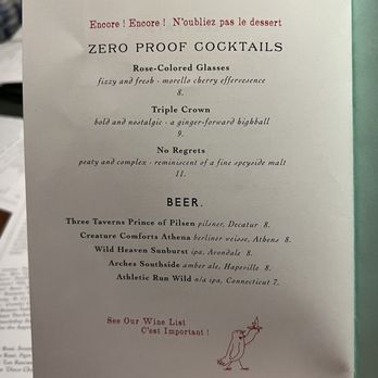 Little Sparrow - NA cocktails and beer - French Near Me - Atlanta, Georgia