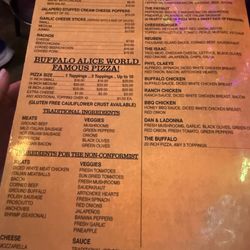 Buffalo Alice - Menu