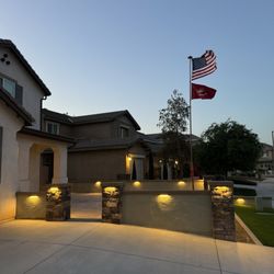 QTC Landscape Construction - All lit up with lighting.