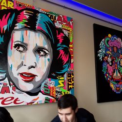 La Javanaise - Cool art in the upstairs seating area