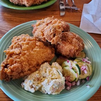 The Kill Devil Grill - Fried Chicken Fry Day; it covered more than half the plate! It sells out quickly so get there before noon, and good luck! - American Near Me - Kill Devil Hills, North Carolina The Kill Devil Grill - Fried Chicken Fry Day; it covered more than half the plate! It sells out quickly so get there before noon, and good luck! - American Near Me - Kill Devil Hills, North Carolina