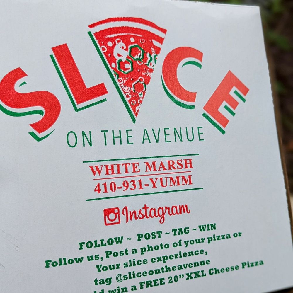 Slice on the Avenue - The cute carryout box - Pizza Near Me - Nottingham, Maryland Slice on the Avenue - The cute carryout box - Pizza Near Me - Nottingham, Maryland