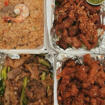 Little Ocha Extra - Shrimp fried rice x garlic pepper pork x orange chicken x pad se ew beef - Thai Near Me - Los Angeles, California Little Ocha Extra - Shrimp fried rice x garlic pepper pork x orange chicken x pad se ew beef - Thai Near Me - Los Angeles, California