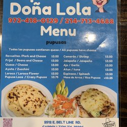 Pupusas Dona Lola - New menu February 2023