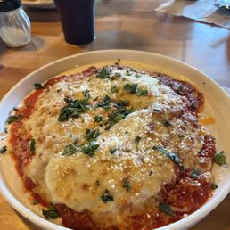 Chicken Parm with angel Hair. Chicken Parm with angel Hair.