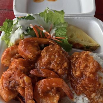 Aloha Shrimp - Spicy garlic...do you see the flavors!  Yummmyy! - Food Trucks Near Me - Hauula, Hawaii