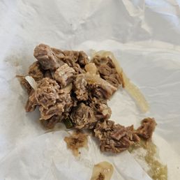 Rubber beef potatoe..