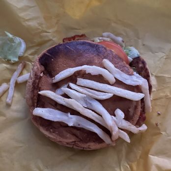 Whataburger - Play doh fries and a burnt burger with onions that I requested not to be put on. - Burgers Near Me - Sunnyvale, Texas Whataburger - Play doh fries and a burnt burger with onions that I requested not to be put on. - Burgers Near Me - Sunnyvale, Texas