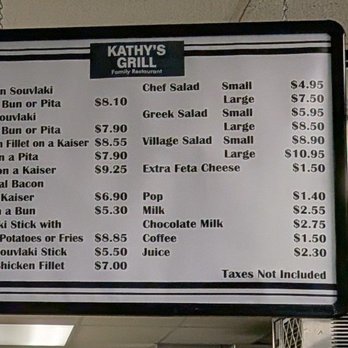 Kathy's Grill - We like the souvlaki on a bun.  Quite big portion.  Greek salad is best. - Burgers Near Me - Scarborough, Ontario