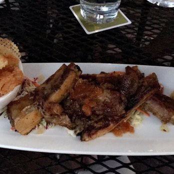 Backstreet Cafe - Spicy peach-glazed pork ribs. - New American Near Me - Houston, Texas Backstreet Cafe - Spicy peach-glazed pork ribs. - New American Near Me - Houston, Texas
