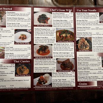 Hot or Not Thai - Menu 01/2023 - Thai Near Me - San Diego, California