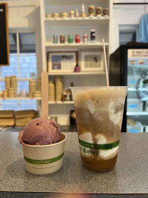 Photo of Buffy's Ice Cream - Chatham, MA, US. Black Raspberry Ice Cream & Root Beer Float! (07/03/24)