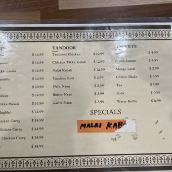 Southern Spice - a menu for a restaurant - Indian Near Me - Redmond, Washington
