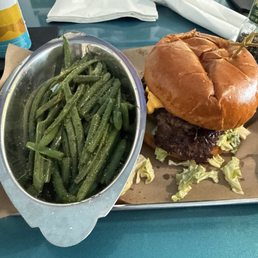 Sautéed Green beans and Smashburger. Sautéed Green beans and Smashburger.
